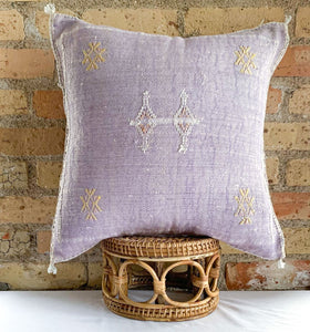 Moroccan Sabra (Cactus Silk) Pillow- Lilac
