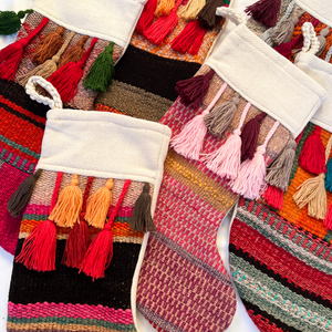 Peruvian Frazada Holiday Stocking- Tinsel